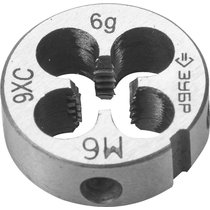 ЗУБР М6 x 0,75 мм, мелкий шаг, плашка круглая ручная 4-28022-06-0.75