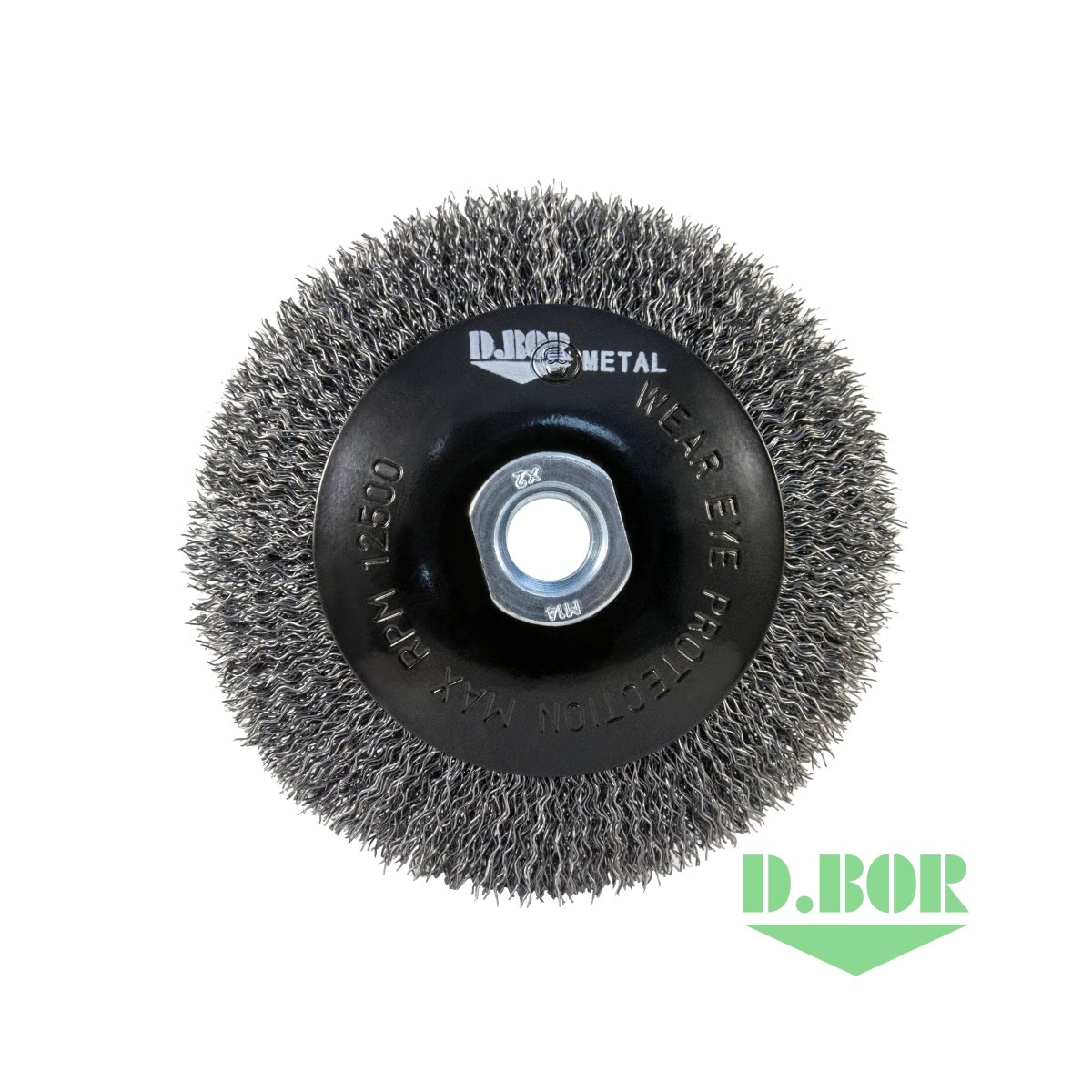 Щётка коническая гофрированная для УШМ, METAL Standard, 115xМ14 - S0.30 - RPM 12500 (арт. D10-MS-115-M14-030) "D.BOR"