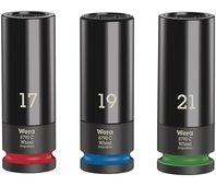Wheel Impaktor C Set 1 Набор головок торцевых ударных шестигранных, 1/2", 3 пр., 17/19/21 x 85 мм, с пластиковой обоймой