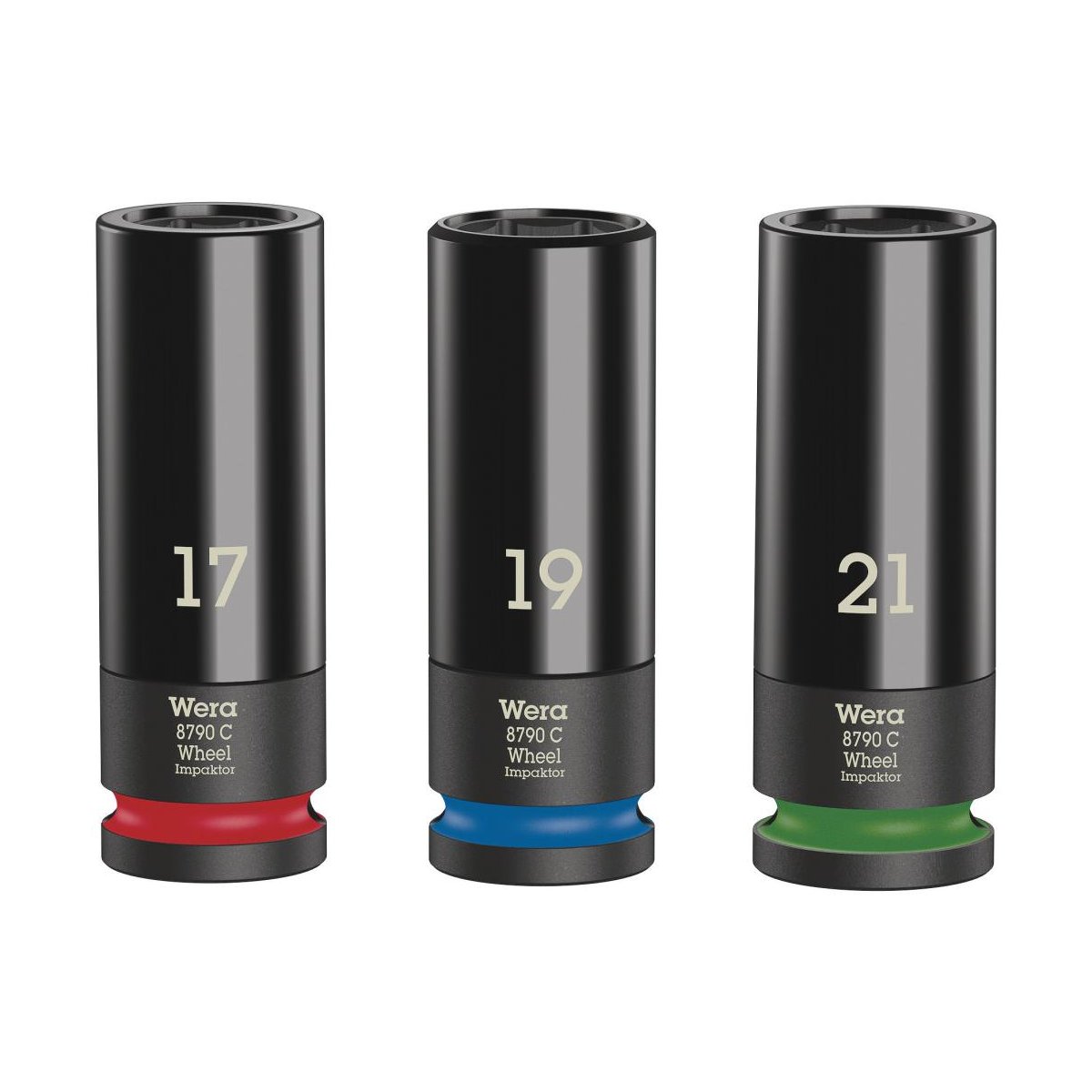 Wheel Impaktor C Set 1 Набор головок торцевых ударных шестигранных, 1/2", 3 пр., 17/19/21 x 85 мм, с пластиковой обоймой