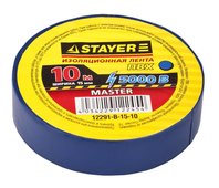 STAYER 15 мм х 10 м, напряжение до 5000 В/Гц, изоляционная лента ПВХ 12291-B-15-10