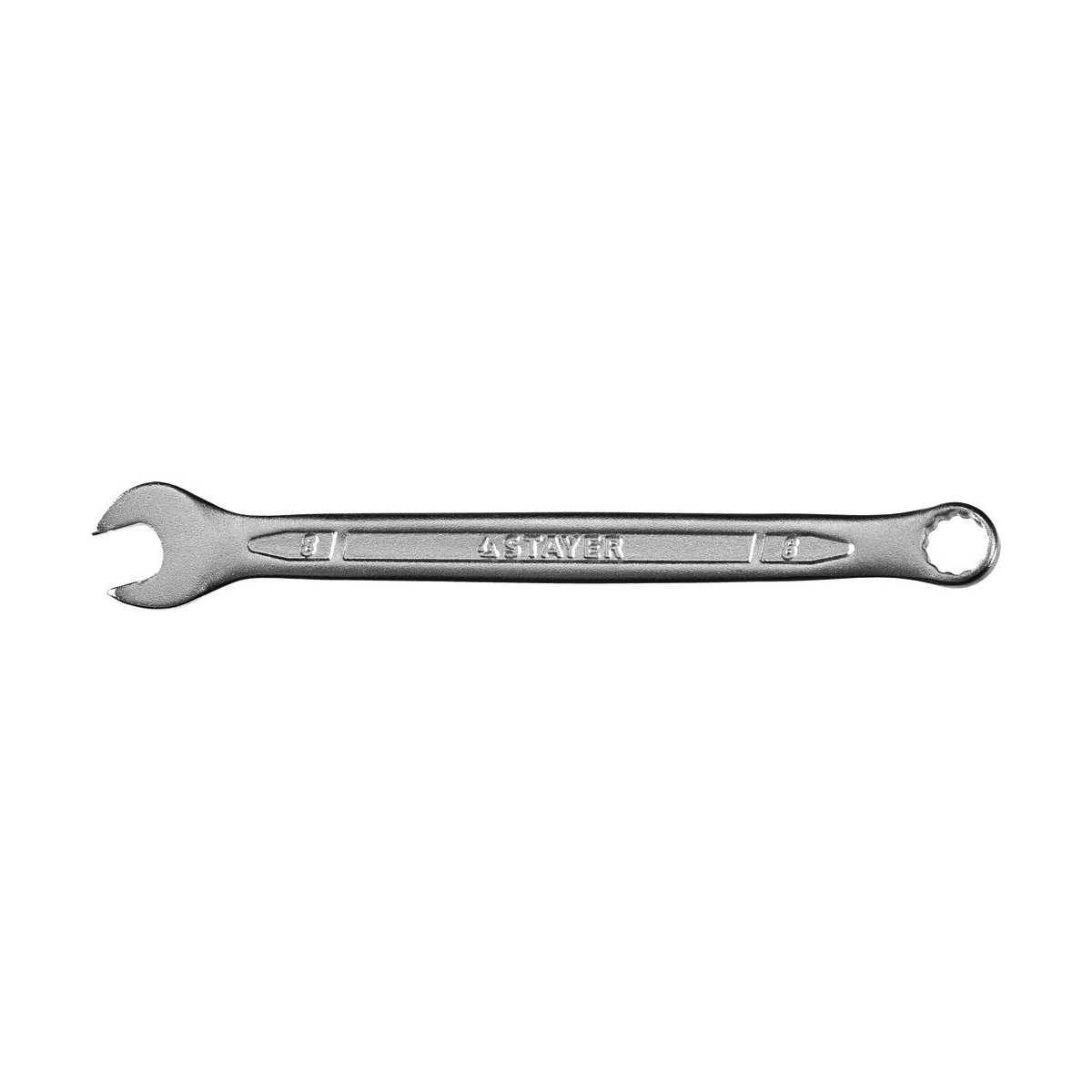 STAYER 8 мм, Cr-V сталь, хромированный, гаечный ключ комбинированный 27081-08 Professional