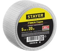 STAYER 5 см х 20 м, 3х3 мм, cетка стеклотканевая самоклеящаяся FIBER-Tape 1246-05-20_z01