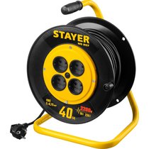 STAYER 40 м, 1300Вт, ПВС 2x0, удлинитель на катушке MS 207 55073-40