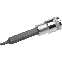 KRAFTOOL 1/2", S2 сталь, Т25, сатинированная, торцовая бита-головка удлиненная "INDUSTRIE QUALITAT"