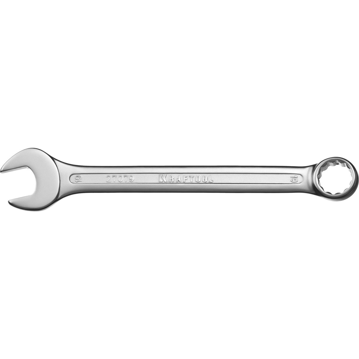 KRAFTOOL 19 мм, Cr-V сталь, хромированный, гаечный ключ комбинированный 27079-19