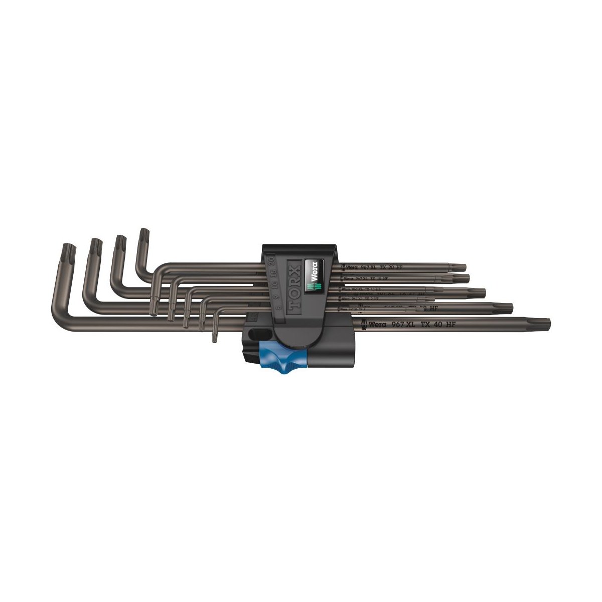 967/9 XL TORX® HF 1 Набор Г-образных ключей, с фиксацией, удлиненные, 9 пр., TX 8/9/10/15/20/25/27/30/40