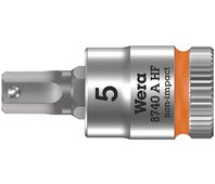 8740 A Hex-Plus HF Zyklop Головка торцевая с вставкой-битой с внешним шестигранником, 1/4", с фиксацией, 5 x 28 мм