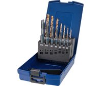 Набор метчиков машинных BLUE RING и свёрл HSS-E V3, DIN 371/376, Тип B, 14 пр., M3-M12, DIN 338 тип N d 2.5-10.2 мм