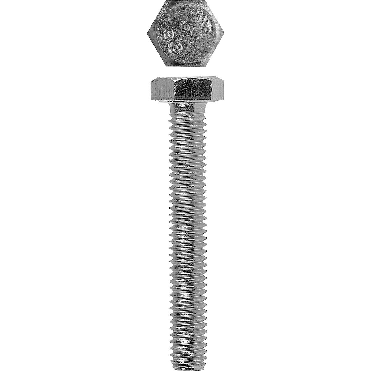 ЗУБР M6 x 80 мм, 3 шт., болт с шестигранной головкой DIN 933 4-303076-06-080