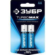 ЗУБР AA, 2 шт., батарейка щелочная Turbo-MAX 59206-2C_z01