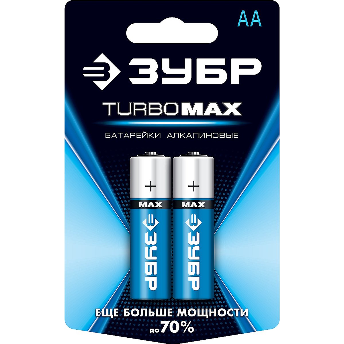 ЗУБР AA, 2 шт., батарейка щелочная Turbo-MAX 59206-2C_z01