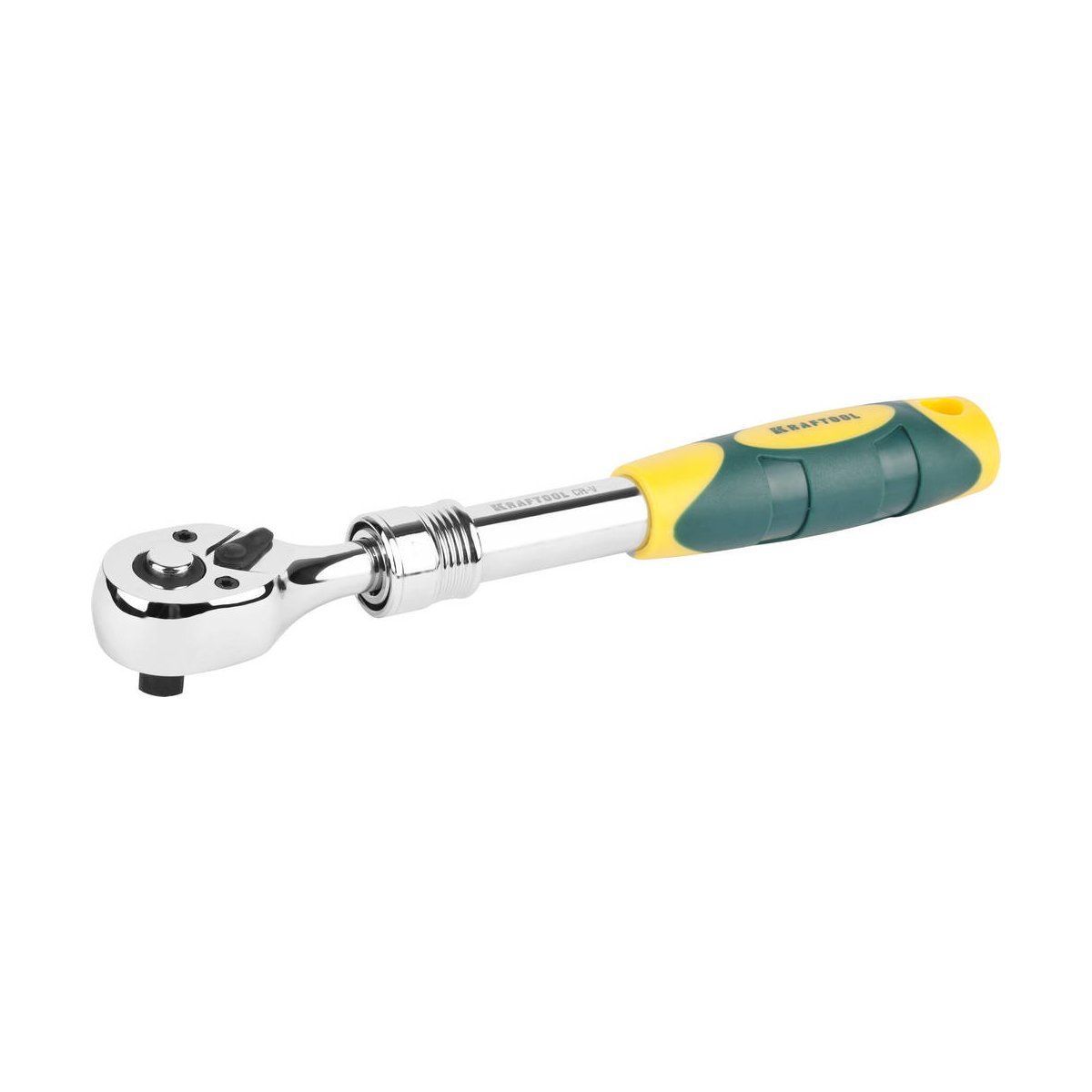 KRAFTOOL 3/8", 72 зубца, Сr-V сталь, телескопическая, трещотка для торцовых головок 27798-3/8