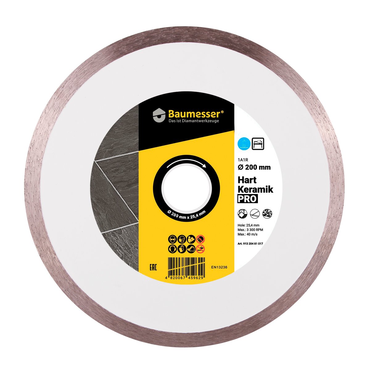 Диск алмазный   1A1R 250x1.7x10x25.4 Baumesser Hart Keramik PRO