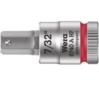 8740 A Hex-Plus HF Zyklop Головка торцевая с вставкой-битой с внешним шестигранником, 1/4", с фиксацией, 7/32" x 28 мм