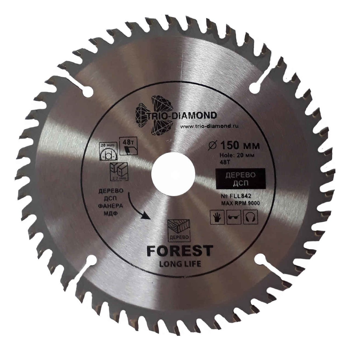 Trio Diamond Диск пильный 150*20/16*48Т FLL842