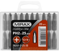 MIRAX PH2, 25 мм, 20 шт., Cr-V cталь, набор бит 26251-2-25-20