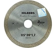 Диск алмазный отрезной 115*20 Hilberg Master Сeramic сплошной HM510